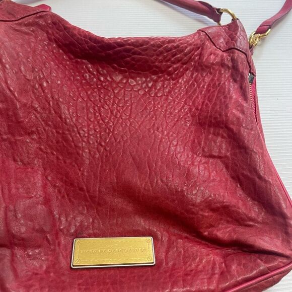 Marc By Marc Jacobs Red Washed Up Billy Hobo Bag Purse Handbag - Picture 2 of 14
